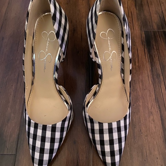 Jessica Simpson Gingham Black and White Heels - Picture 4 of 8